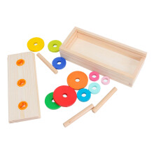 10-Ringe-Puzzlespiel - Holzturm, kleine Größe