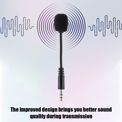 3PCS 3.5mm Adjustable Flexible Mini Microphones for PC/Phone, 100mm Black