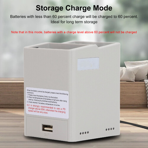 Chargeur à double emplacement pour batteries de drone Mini 4 Pro / Mini 3 2