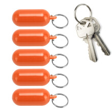 5 Stück Kunststoff-Schlüssel-Floater, orangefarbener Schlüsselanhänger