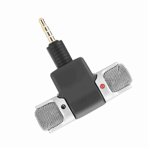 Adjustable.3.5mm Mini Stereo Mic for Video PC & Mobile Recording