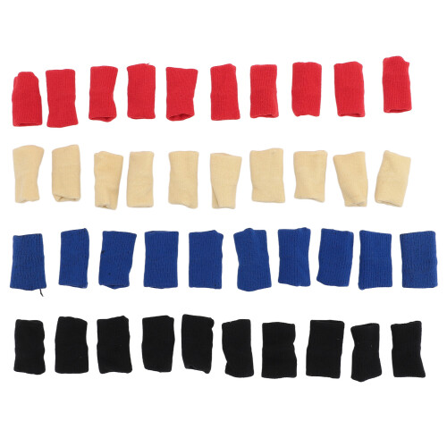 40 Stück Fingerhüllen elastisches Nylon rot/blau/schwarz 1