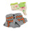 Piggy-Muster Plüsch-Kappe 20cm Grau-Orange 7
