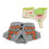 Piggy-Muster Plüsch-Kappe 20cm Grau-Orange 13