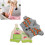 Piggy-Muster Plüsch-Kappe 20cm Grau-Orange 15
