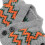 Piggy-Muster Plüsch-Kappe 20cm Grau-Orange 6
