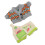Piggy-Muster Plüsch-Kappe 20cm Grau-Orange 9