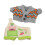 Piggy-Muster Plüsch-Kappe 20cm Grau-Orange 16