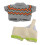 Piggy-Muster Plüsch-Kappe 20cm Grau-Orange 12