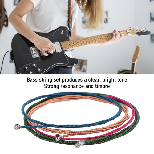 E-Bass-Saiten-Set, 4 Stück, metallfarbig, Medium 2