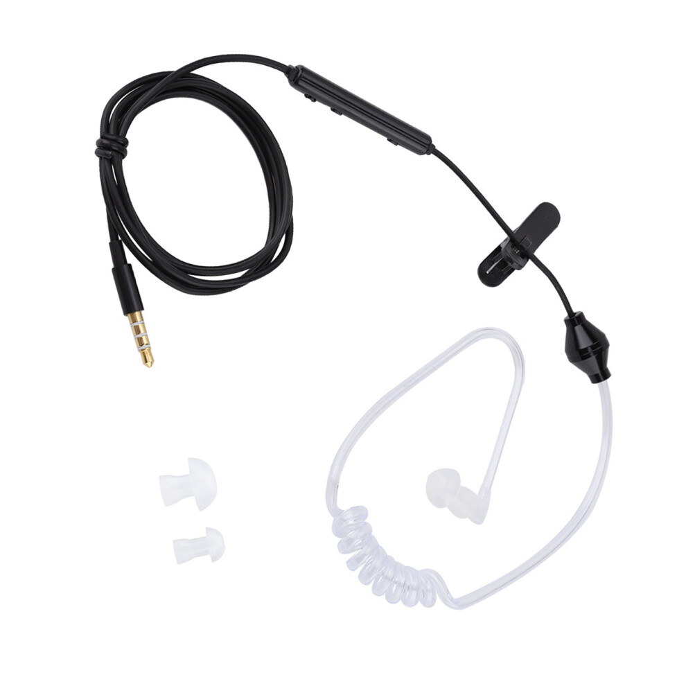 In Ear Air Tube Headset With Mic For Ios Android & Cable 100Cm Black/White 4161334723426