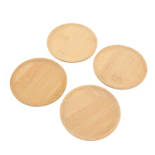 4 Stück Bambus-Topper Ø10,16 cm x 2,20 cm H Natur