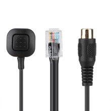 Handfree Microphone Mic Speaker 6 Pin for Car Radios, 3m Black