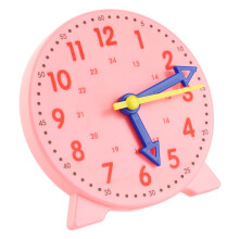 Uhren-Lehrhilfe Lernmodell Spielzeug Für Schüler Kinder Kognitive Zeitanzeige 3-Zeiger-Verbindung 24-Stunden-System 10cm Pink