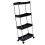 Breiter Rollwagen 4 Ebenen schwarz 35x21x85 cm 9