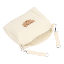 Borsa portaoggetti in cotone per passeggino 19x10x26 cm zip
