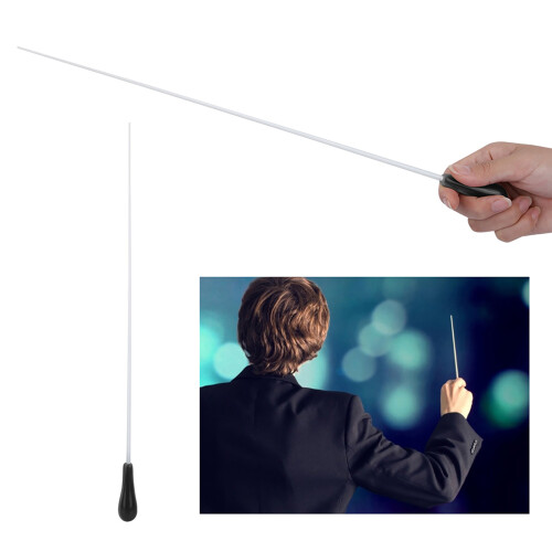 Music baton professional 1pc with resin handle - Black 2