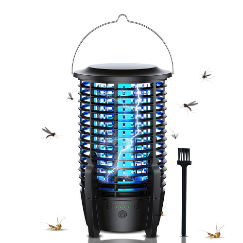 Portable 2-in-1 Camping Light & 2000V Bug Zapper, 3600mAh IPX5 2