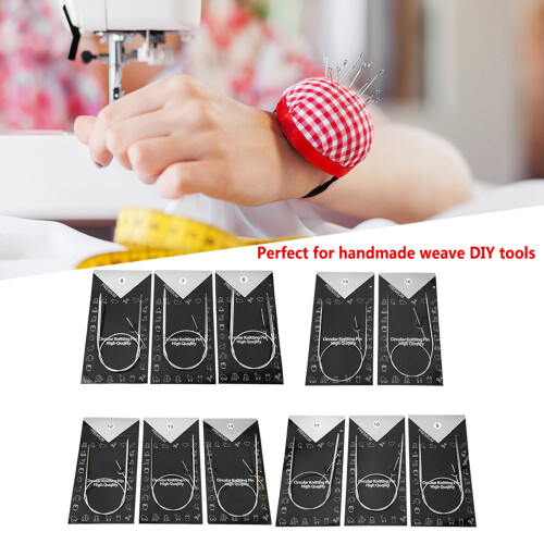 11pcs Stainless Steel Circular Knitting Needles Set - 65cm, Multi Sizes 2