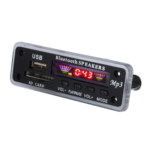 SDM01Bt U-DX Bluetooth 5.0 4-Color MP3/FM Module with Hands-Free - Black