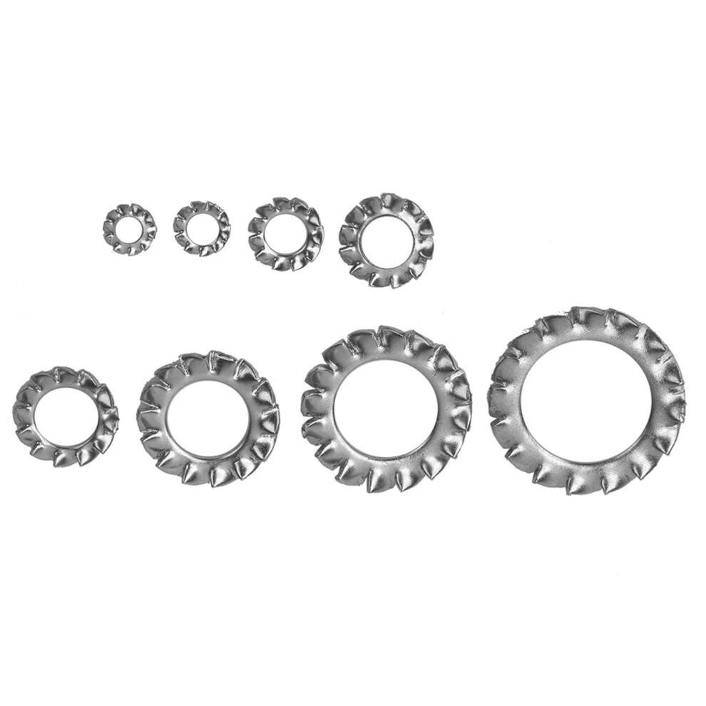 304 Stainless Steel Serrated Lock Washers 8 Sizes - Set Of 300 4901334738149