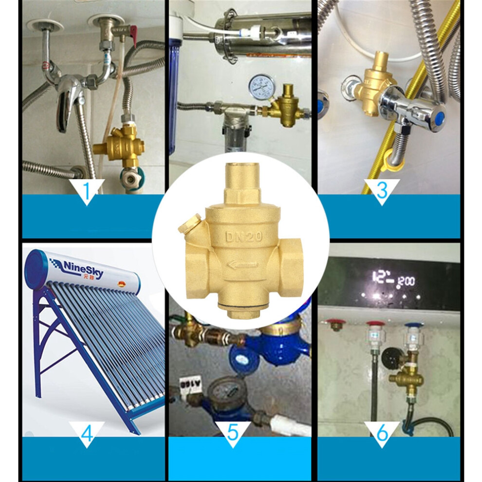 Dn20 Brass Water Pressure Regulator Valve, Adjustable, 1.6Mpa 3041334734114