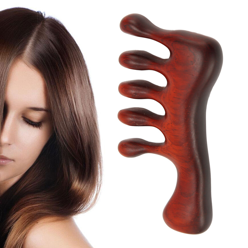 Rosewood Wooden Scalp Massage Comb, Anti-Static, Wide Tooth for Hair & Head