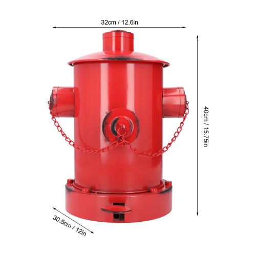Feuerhydrant Mülleimer Eisenrot 32x30.5x40 cm 1