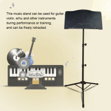 Detachable Metal Music Stand for Guitar, Violin, Piano, 450x270mm, Black