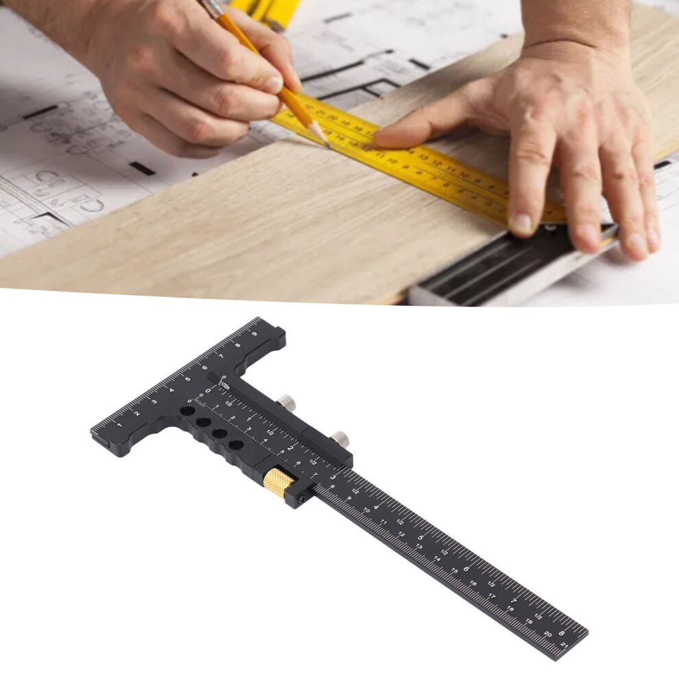 Multifunctional Aluminum Alloy Woodworking Scriber T Square Ruler 30Cm 7651334742802