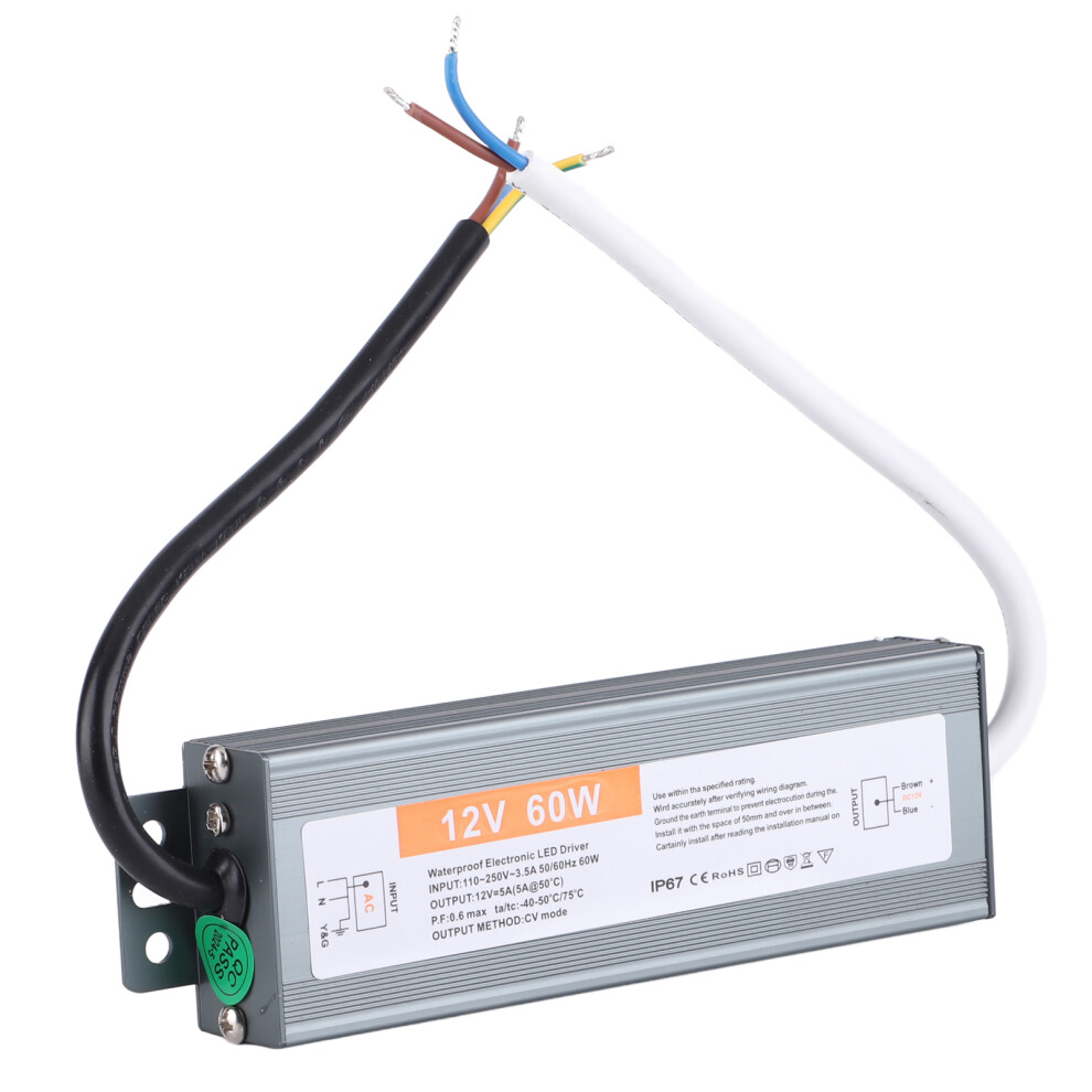 Waterproof 60W Led Power Supply Driver Ac110-250V Dc12v Ultrathin Design 9391334747213