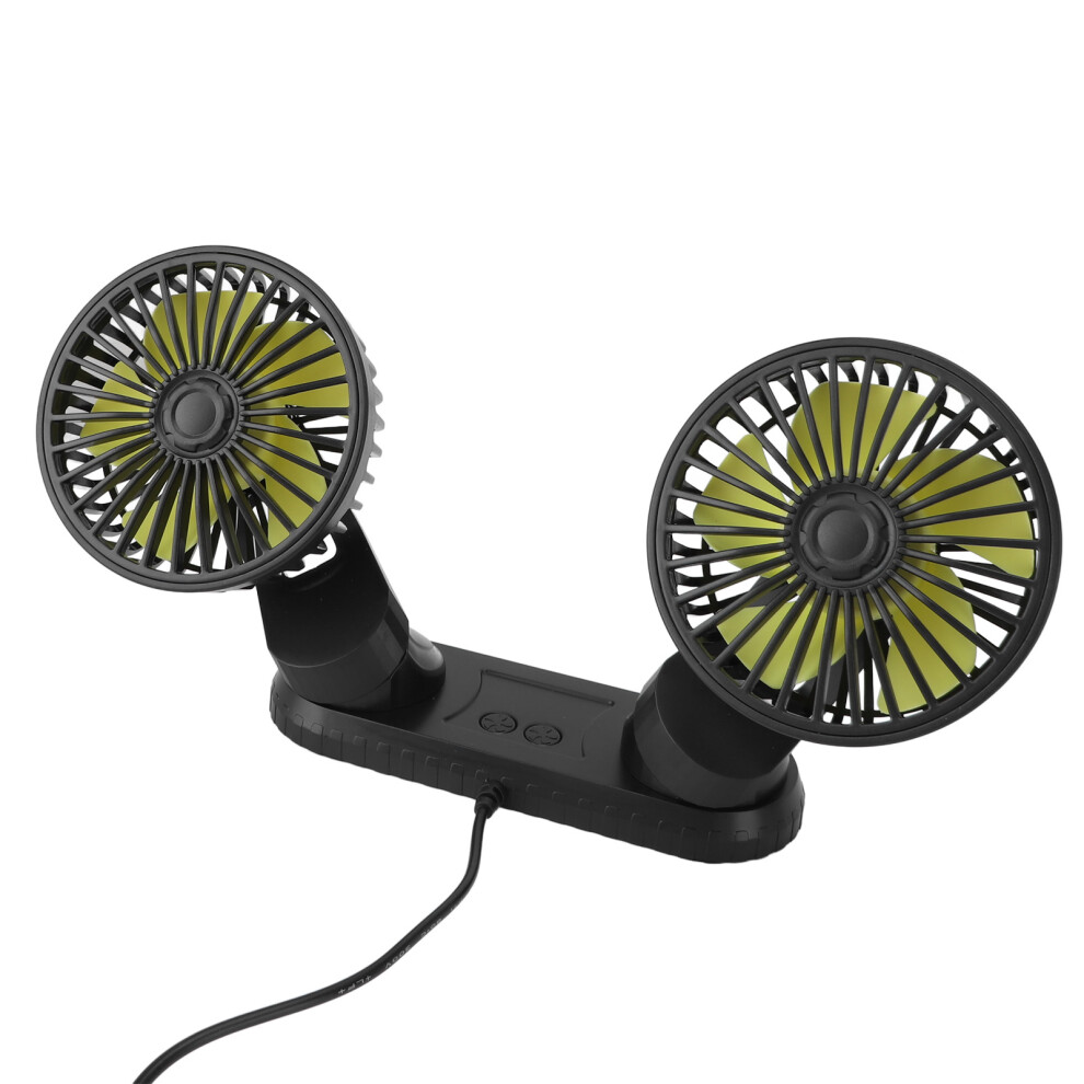 Portable Usb Car Fan - Dual Head 10W, 360 Rotation, Abs, 22X15.5cm 4651334750435