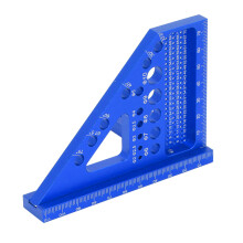 Regla triangular de aluminio transportador azul