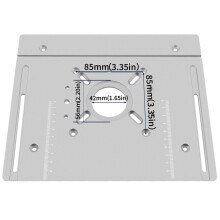 Set of 2 Aluminum Router Table Insert Plates, 240x200mm, Silver