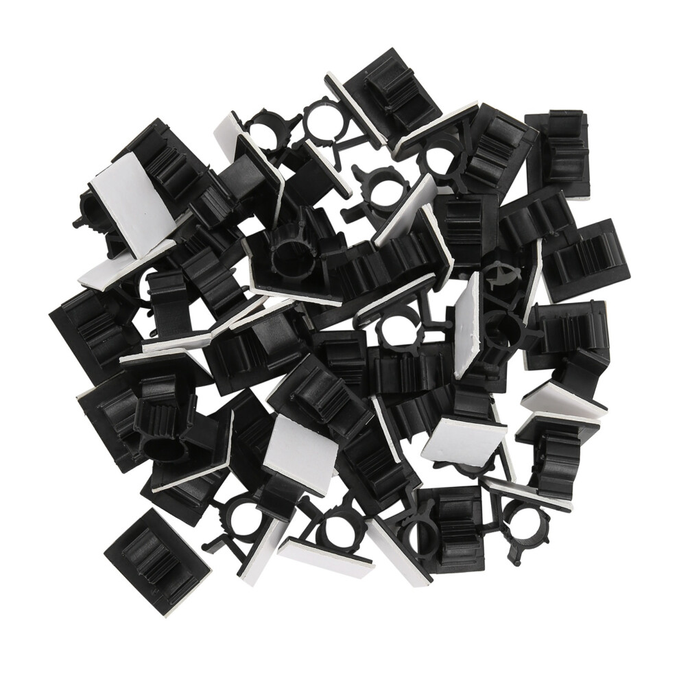 50Pcs Black Adjustable Nylon Cable Management Clips Cord Organizer 7691334757758