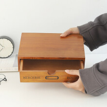 Organisateur de tiroir en bois vintage 9,6 x 6,9 x 2,6 pouces