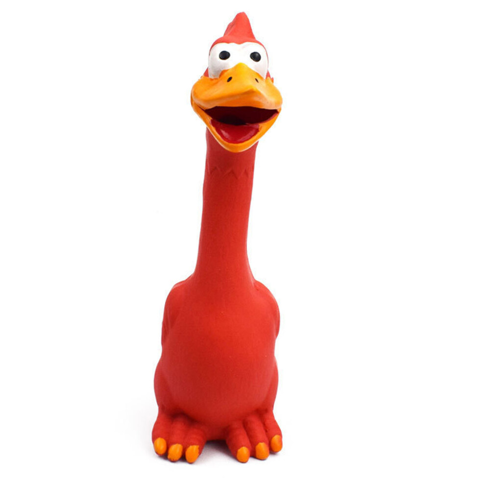 Interactive Bite-Resistant Dog Squeaky Chicken Toy For All Sizes Red