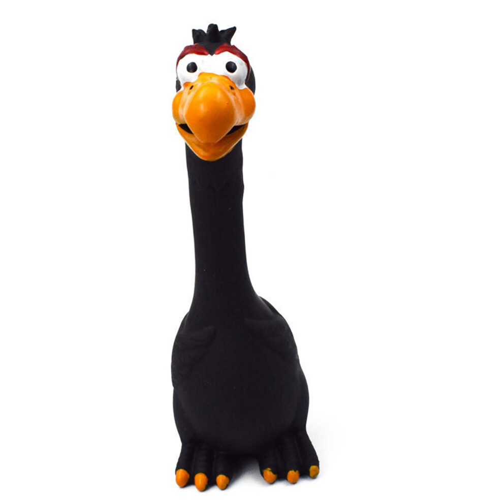 Interactive Dog Squeaky Chicken Toy For Small To Large Dogs Black