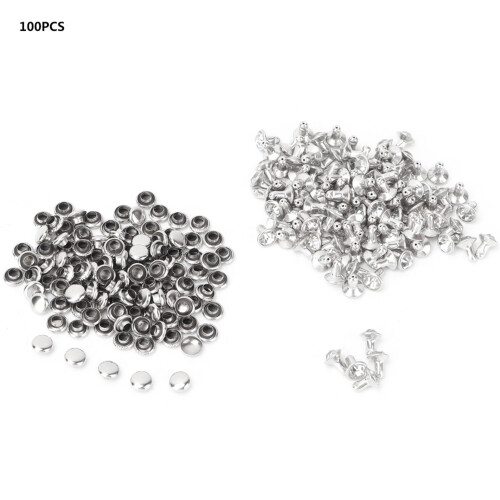 Kristall-Einlage 6 mm Silber-Nieten #1 100 Stück 2