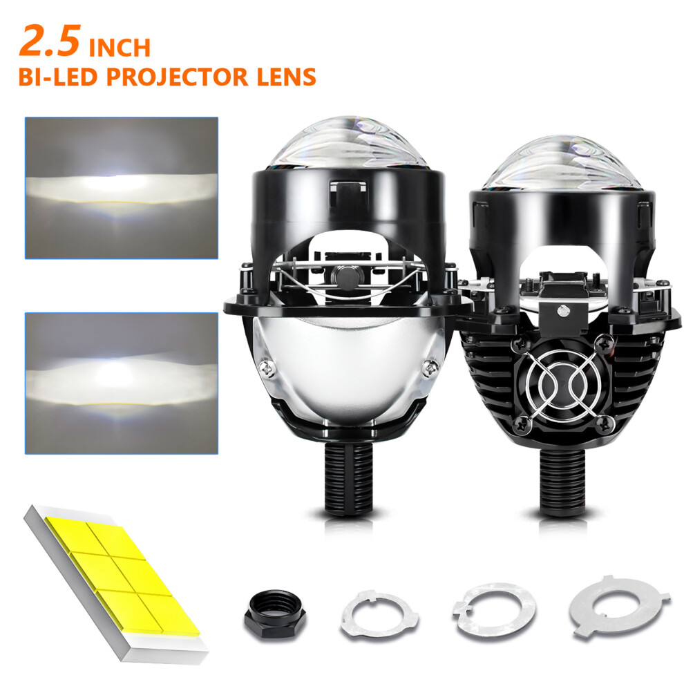 8000Lm Led Projector Lens 2-Pack 2.5-Inch Ip67 For H4 H7 9005 9006 7891334762442