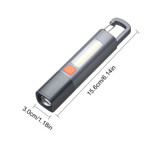 Linterna LED XPE+COB 1200mAh 15.6x3.0x3.0cm 1