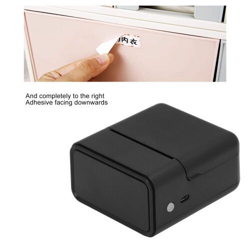 BT 203dpi Portable Mini Thermal Label Printer for Small Business Black 2