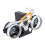 Mechanical Flip Clock Motorcycle Desk Clock Silver Orange, AA Powered 10