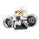 Mechanical Flip Clock Motorcycle Desk Clock Silver Orange, AA Powered 13