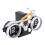 Mechanical Flip Clock Motorcycle Desk Clock Silver Orange, AA Powered 14