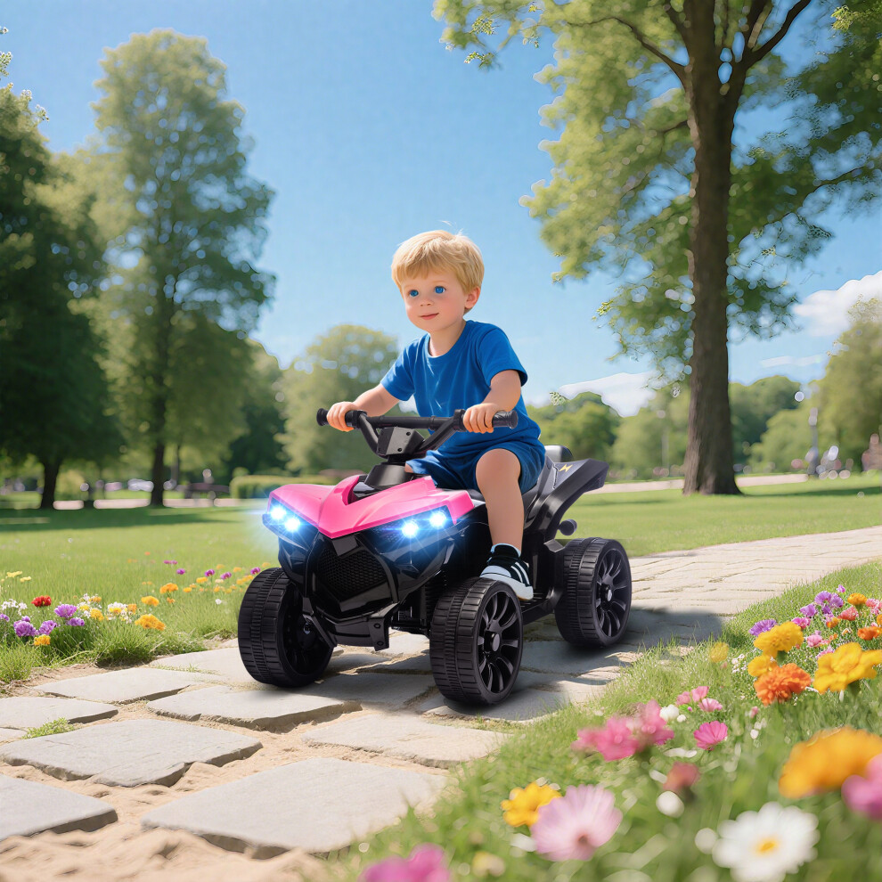 Aiyaplay 6V Kids Atv, Battery Powered Ride On Car For Ages 3-8 Years, Pink Size 6