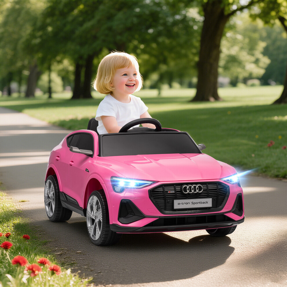 Homcom 12V Kids Electric Ride-On Car/ W Remote Control, Lights, Music - Pink