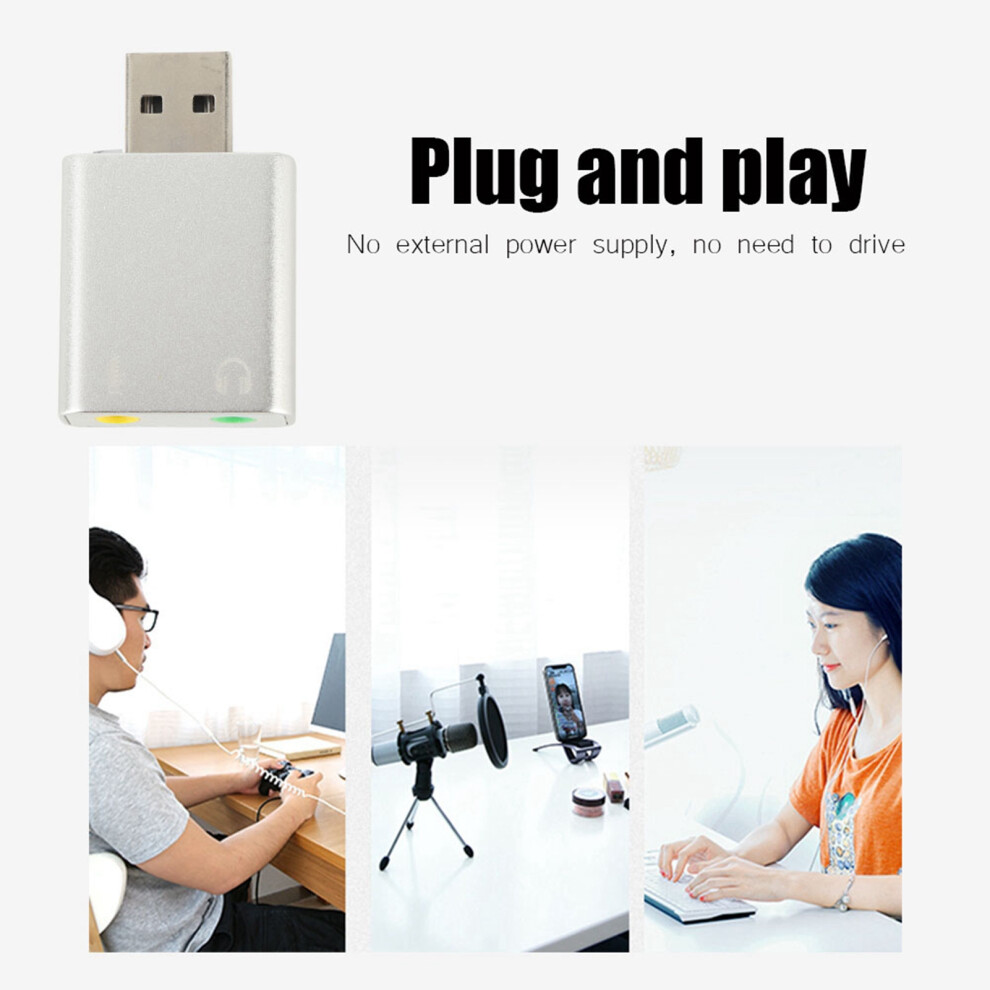 7.1 Channel Usb 2.0 Stereo Sound Card Adapter - Silver 3211334768253