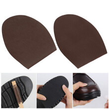High-End Leather Shoe Protector: Dark Brown Rubber Soles & Heels