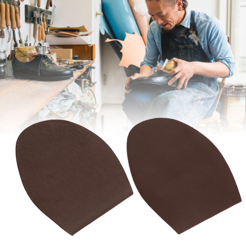 High-End Leather Shoe Protector: Dark Brown Rubber Soles & Heels 2